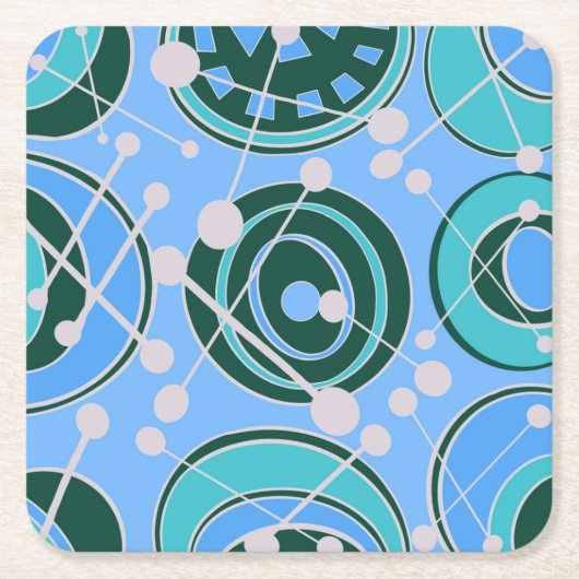 Abstract, geoShapes in groene, blauwe design Kartonnen Onderzetters (Voorkant)