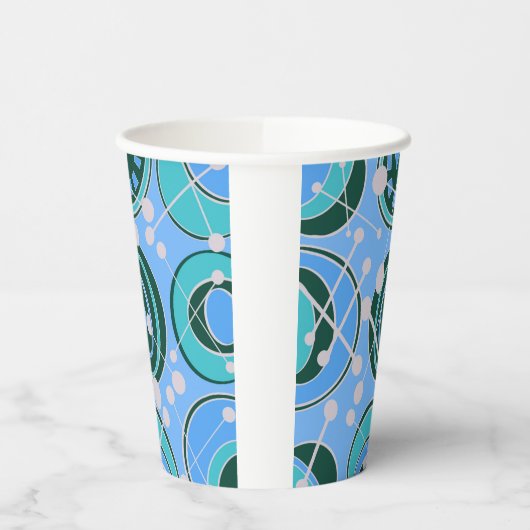 Abstract, geoShapes in groene, blauwe design Papieren Bekers (Links)