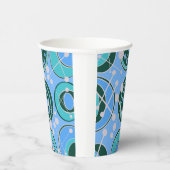 Abstract, geoShapes in groene, blauwe design Papieren Bekers (Rechts)