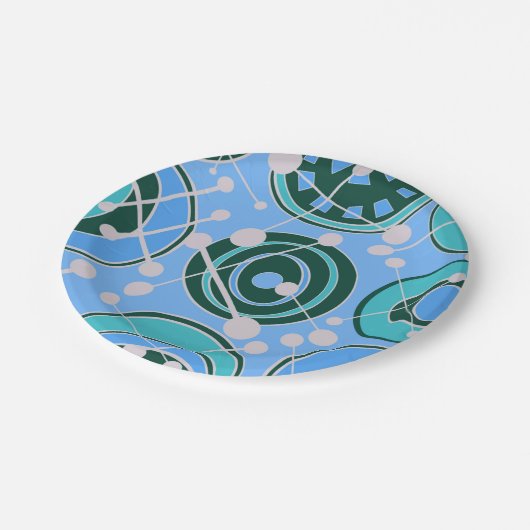 Abstract, geoShapes in groene, blauwe design Papieren Bordje (Gekanteld)