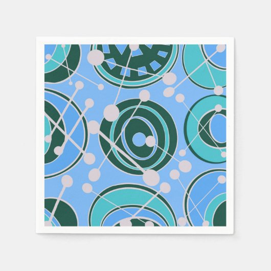 Abstract, geoShapes in groene, blauwe design Servet (Voorkant)