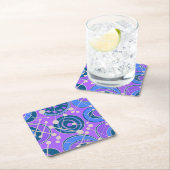 Abstract, geoShapes in paarse, blauw Kartonnen Onderzetters (Insitu)