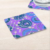 Abstract, geoShapes in paarse, blauw Kartonnen Onderzetters (Schuin)