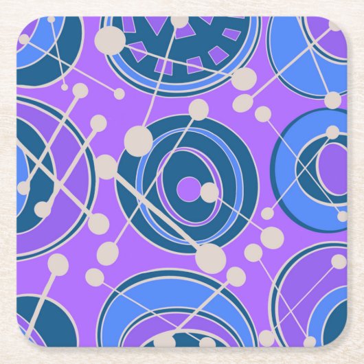 Abstract, geoShapes in paarse, blauw Kartonnen Onderzetters (Voorkant)