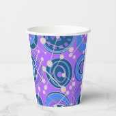 Abstract, geoShapes in paarse, blauw Papieren Bekers (Achterkant)