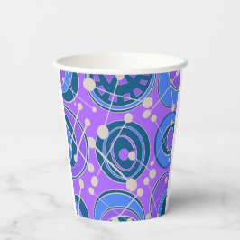 Abstract, geoShapes in paarse, blauw Papieren Bekers