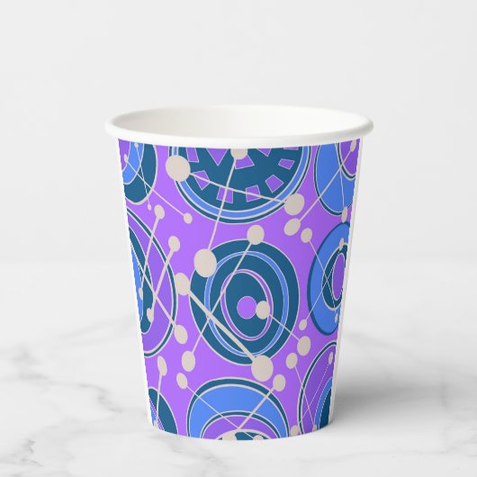 Abstract, geoShapes in paarse, blauw Papieren Bekers (Achterkant)