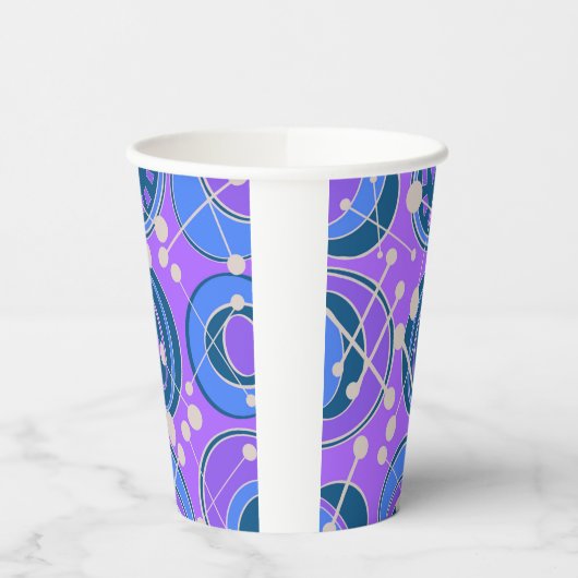 Abstract, geoShapes in paarse, blauw Papieren Bekers (Links)