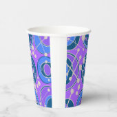 Abstract, geoShapes in paarse, blauw Papieren Bekers (Rechts)