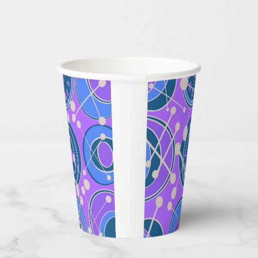Abstract, geoShapes in paarse, blauw Papieren Bekers (Rechts)