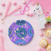 Abstract, geoShapes in paarse, blauw Papieren Bordje (Feest)