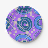 Abstract, geoShapes in paarse, blauw Papieren Bordje (Voorkant)
