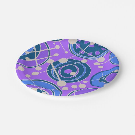 Abstract, geoShapes in paarse, blauw Papieren Bordje (Gekanteld)