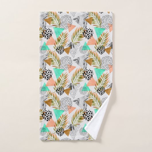 Abstract geotropisch bladpatroon bad handdoek (Handdoek)