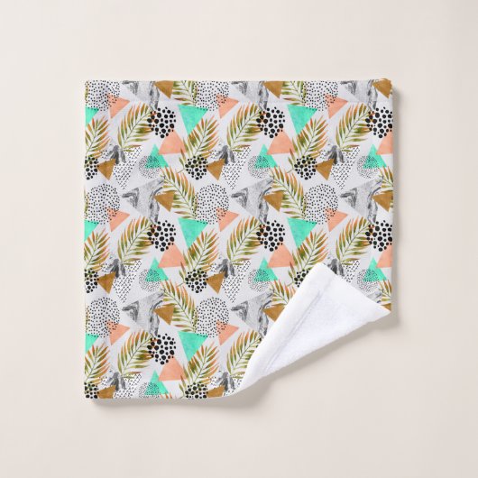 Abstract geotropisch bladpatroon bad handdoek (Wasdoekje)