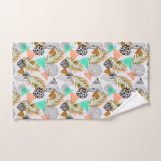 Abstract geotropisch bladpatroon bad handdoek (Handdoek)