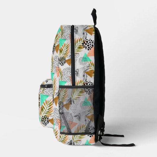 Abstract geotropisch bladpatroon bedrukte rugzak (Rechts)