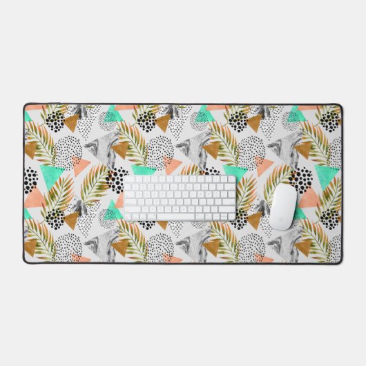 Abstract geotropisch bladpatroon bureaumat (Keyboard & Muis)