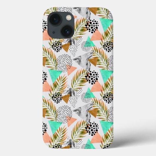 Abstract geotropisch bladpatroon Case-Mate iPhone case (Achterkant)