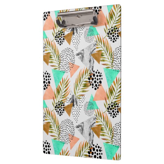 Abstract geotropisch bladpatroon klembord (Links)