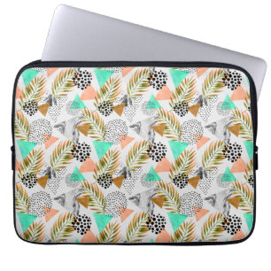 Abstract geotropisch bladpatroon laptop sleeve