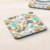 Abstract geotropisch bladpatroon onderzetter (Linkerzijde)