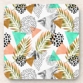 Abstract geotropisch bladpatroon onderzetter (Voorkant)