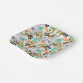 Abstract geotropisch bladpatroon papieren bordje (Gebogen)