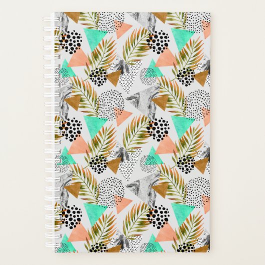 Abstract geotropisch bladpatroon planner (Voorkant)