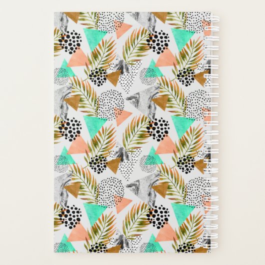 Abstract geotropisch bladpatroon planner (Achterkant)