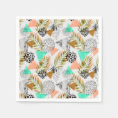 Abstract geotropisch bladpatroon servet (Voorkant)