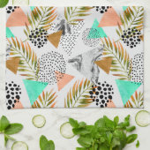 Abstract geotropisch bladpatroon theedoek (Gevouwen)