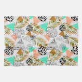 Abstract geotropisch bladpatroon theedoek (Horizontaal)