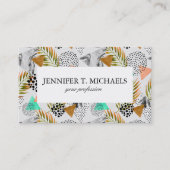 Abstract geotropisch bladpatroon visitekaartje (Voorkant)