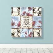 Abstract gepanelde afschildering met schuifwerk canvas afdruk (Insitu (Houten vloer))