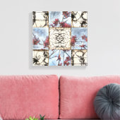 Abstract gepanelde afschildering met schuifwerk canvas afdruk (Insitu (Woonkamer))