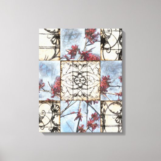 Abstract gepanelde afschildering met schuifwerk canvas afdruk (Voorkant)