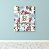 Abstract gepanelde afschildering met schuifwerk canvas afdruk (Insitu (Houten vloer))