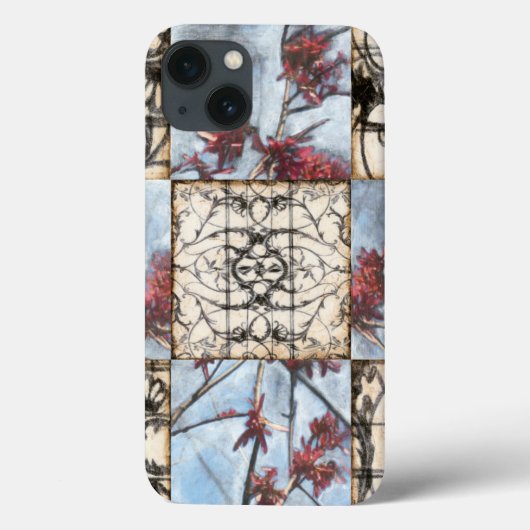 Abstract gepanelde afschildering met schuifwerk Case-Mate iPhone case (Achterkant)