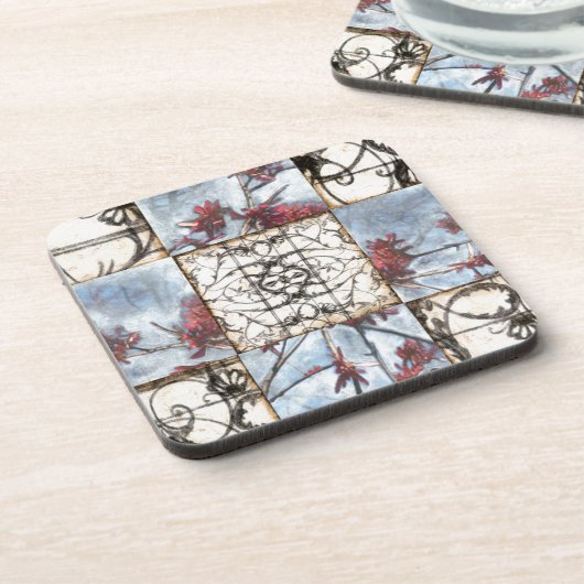 Abstract gepanelde afschildering met schuifwerk drankjes onderzetter (Linkerzijde)