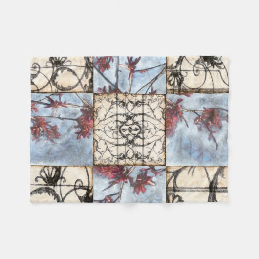 Abstract gepanelde afschildering met schuifwerk fleece deken (Voorkant (Horizontaal))