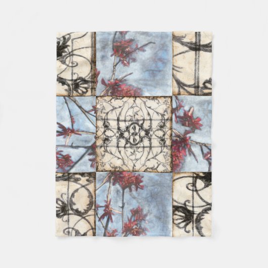 Abstract gepanelde afschildering met schuifwerk fleece deken (Voorkant)