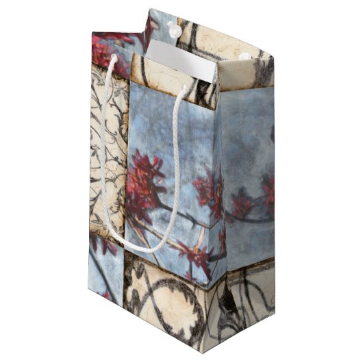 Abstract gepanelde afschildering met schuifwerk klein cadeauzakje (Voorkant Gekanteld)