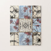 Abstract gepanelde afschildering met schuifwerk legpuzzel (Verticaal)