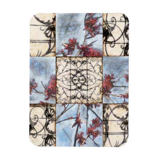 Abstract gepanelde afschildering met schuifwerk magneet (Verticaal)