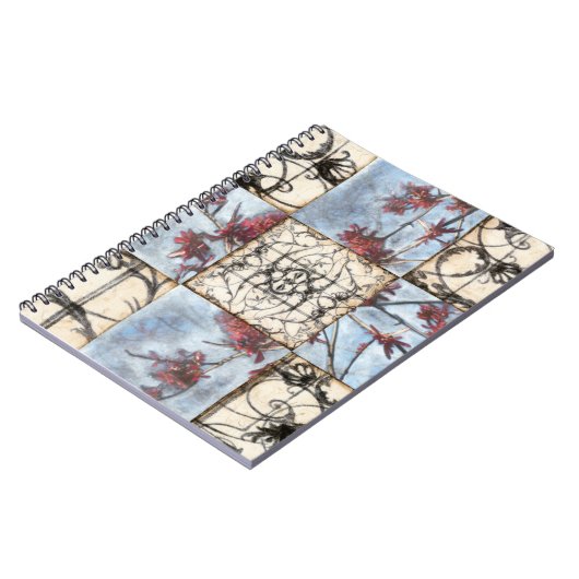 Abstract gepanelde afschildering met schuifwerk notitieboek (Linkerzijde)