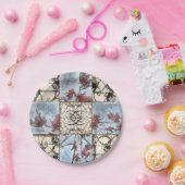 Abstract gepanelde afschildering met schuifwerk papieren bordje (Feest)