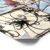 Abstract gepanelde afschildering met schuifwerk poster (Hoek)