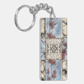 Abstract gepanelde afschildering met schuifwerk sleutelhanger (Voorkant Links)