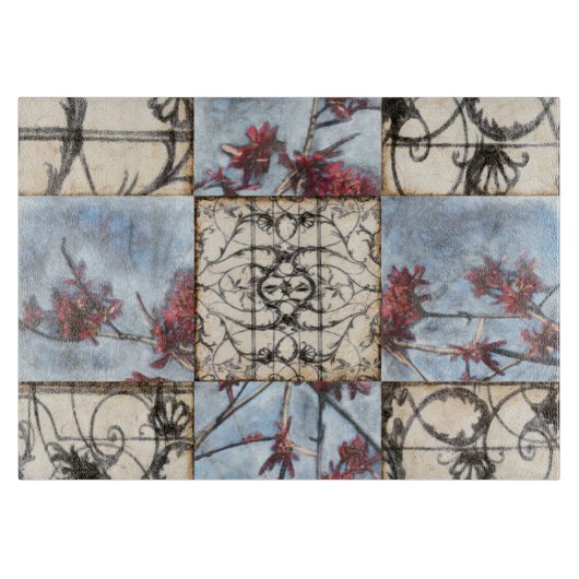 Abstract gepanelde afschildering met schuifwerk snijplank (Voorkant)